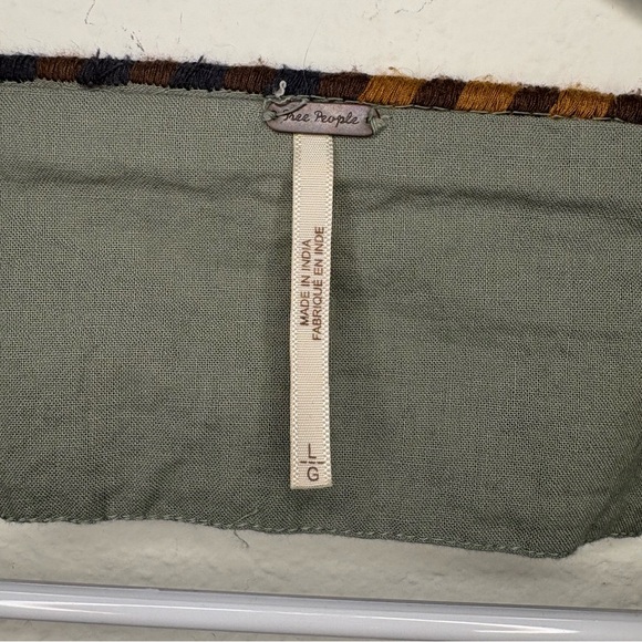 Free People Day Glow Embroidered Mini Dress in Spanish Moss combo size large - Picture 3 of 15